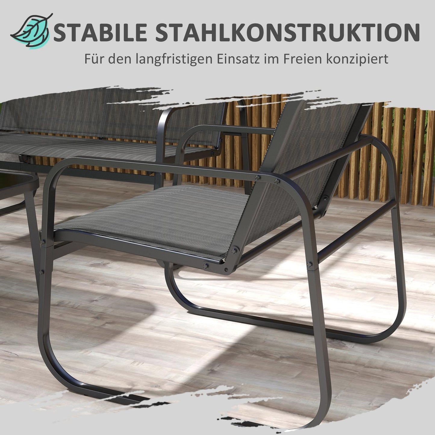 Outdoor Garden Furniture Set - 4 Piece Mesh Patio Seating