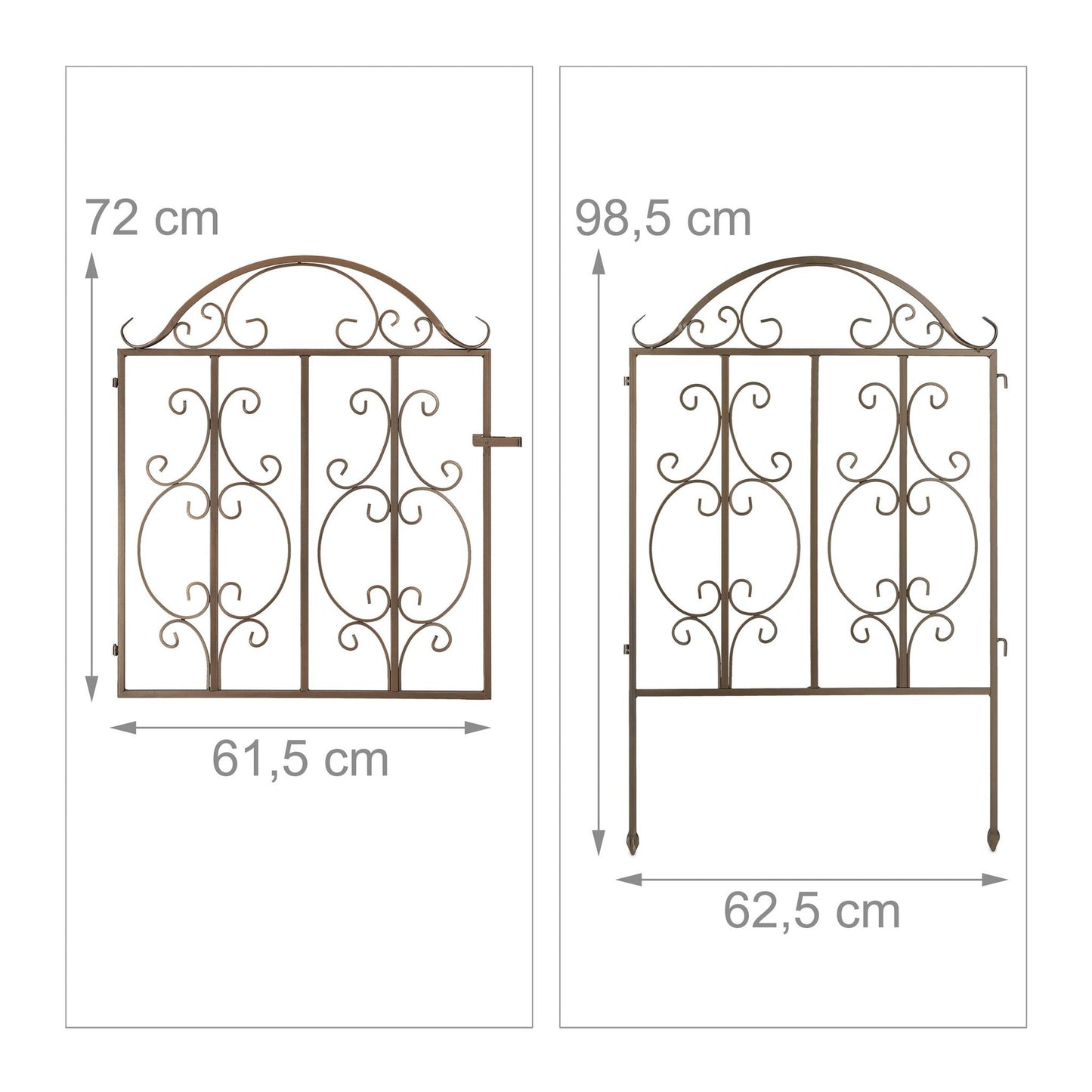Garden gate in bronze, 3 parts