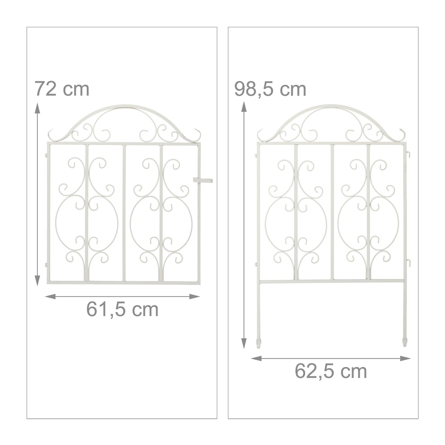 Garden gate in white, 3 parts