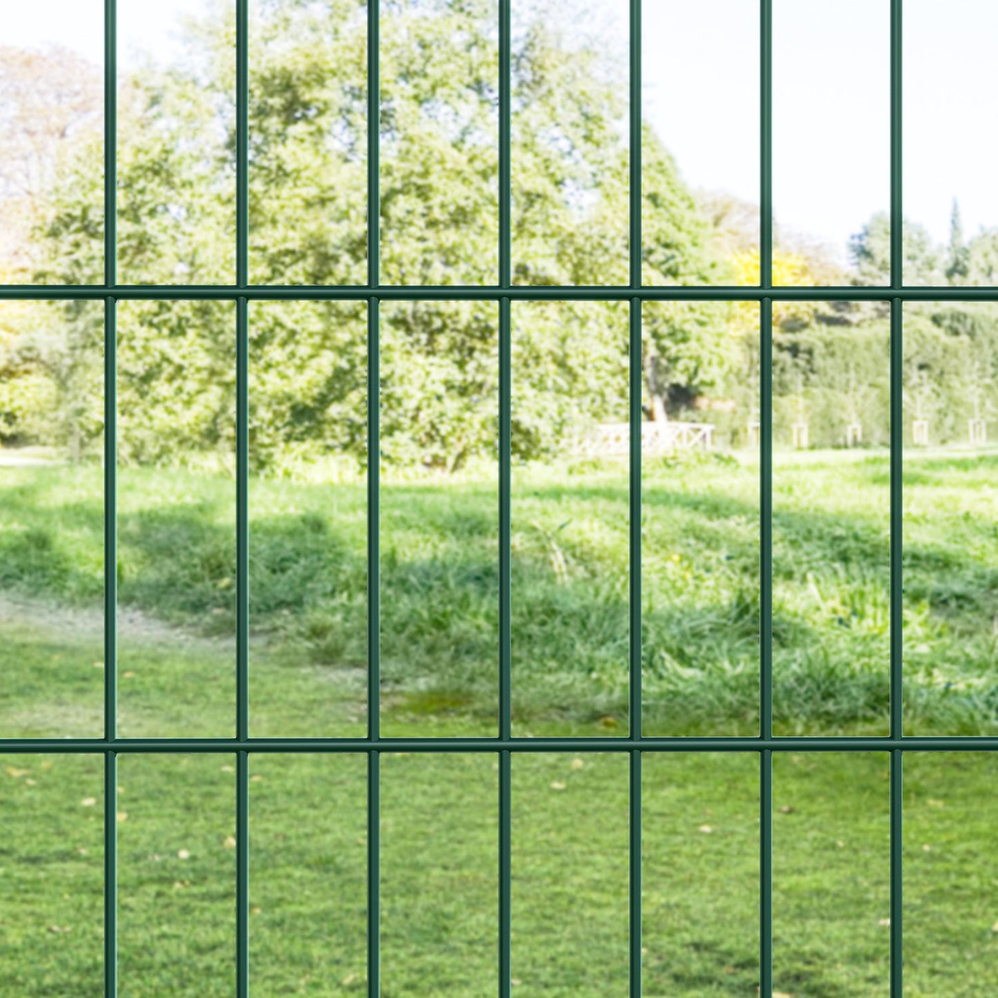 Steel garden gate with handle & lock, 97 x 170 cm, green