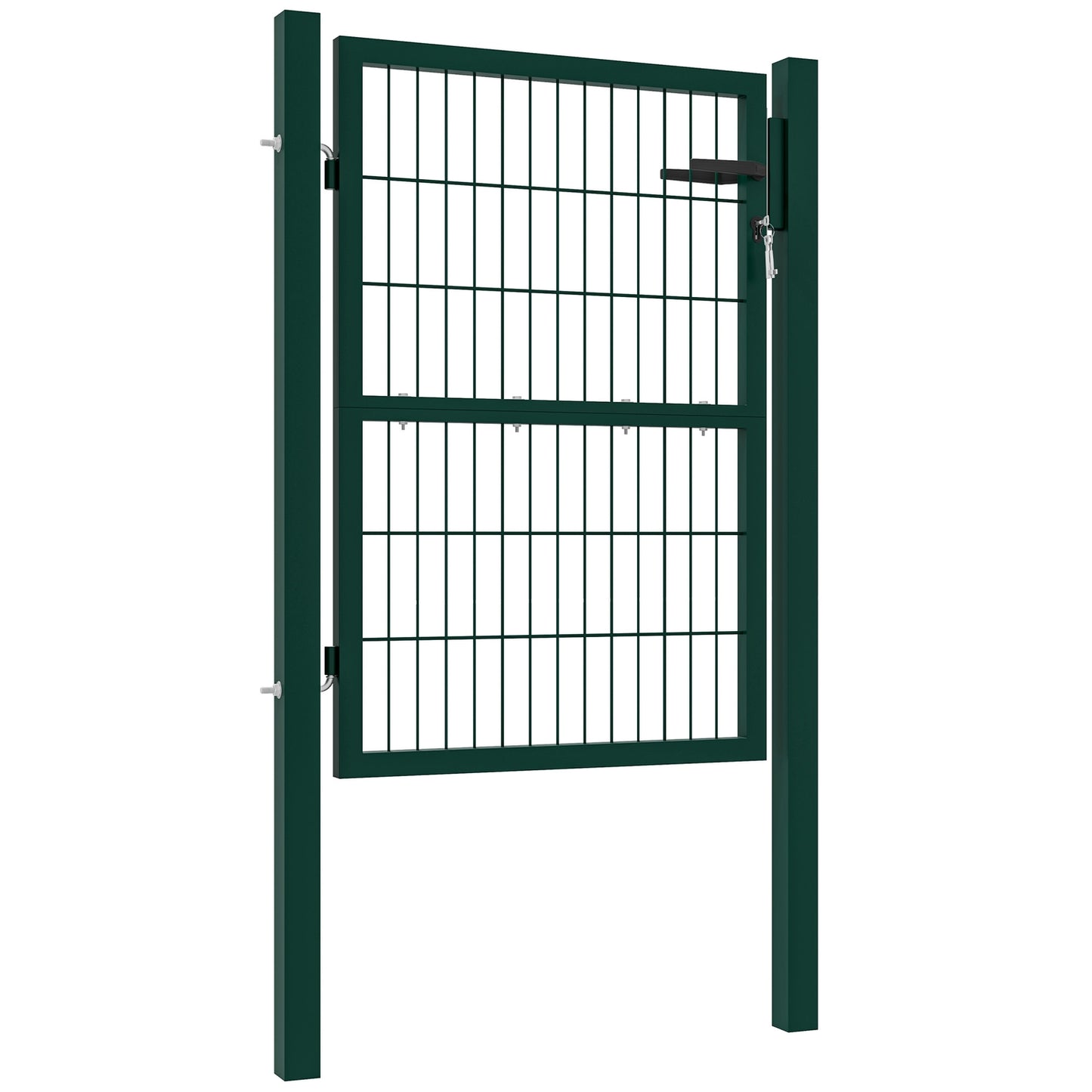 Steel garden gate with handle & lock, 97 x 170 cm, green