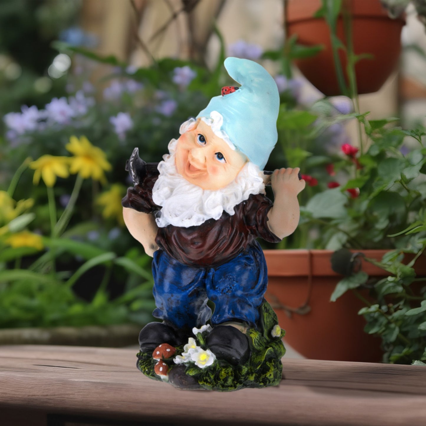 Garden gnome with pickaxe