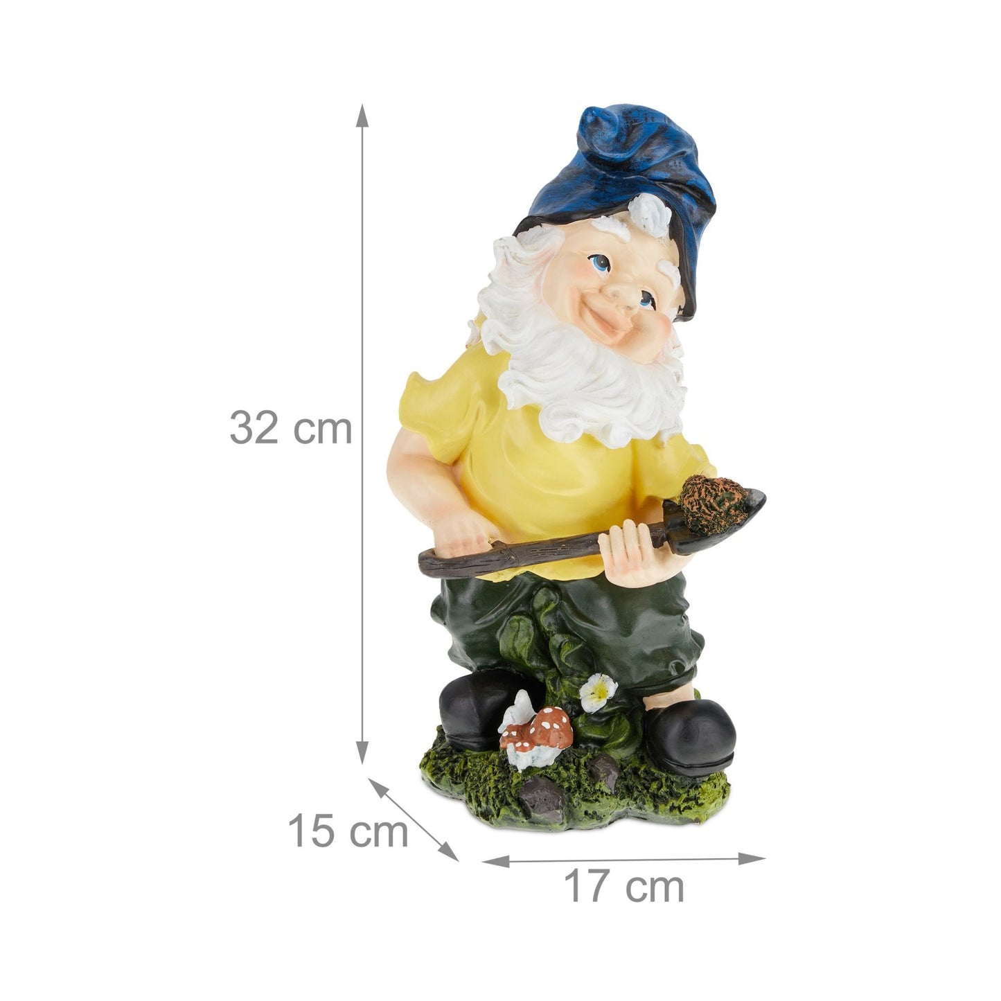 Garden gnome with shovel