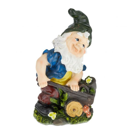 Garden gnome with wheelbarrow