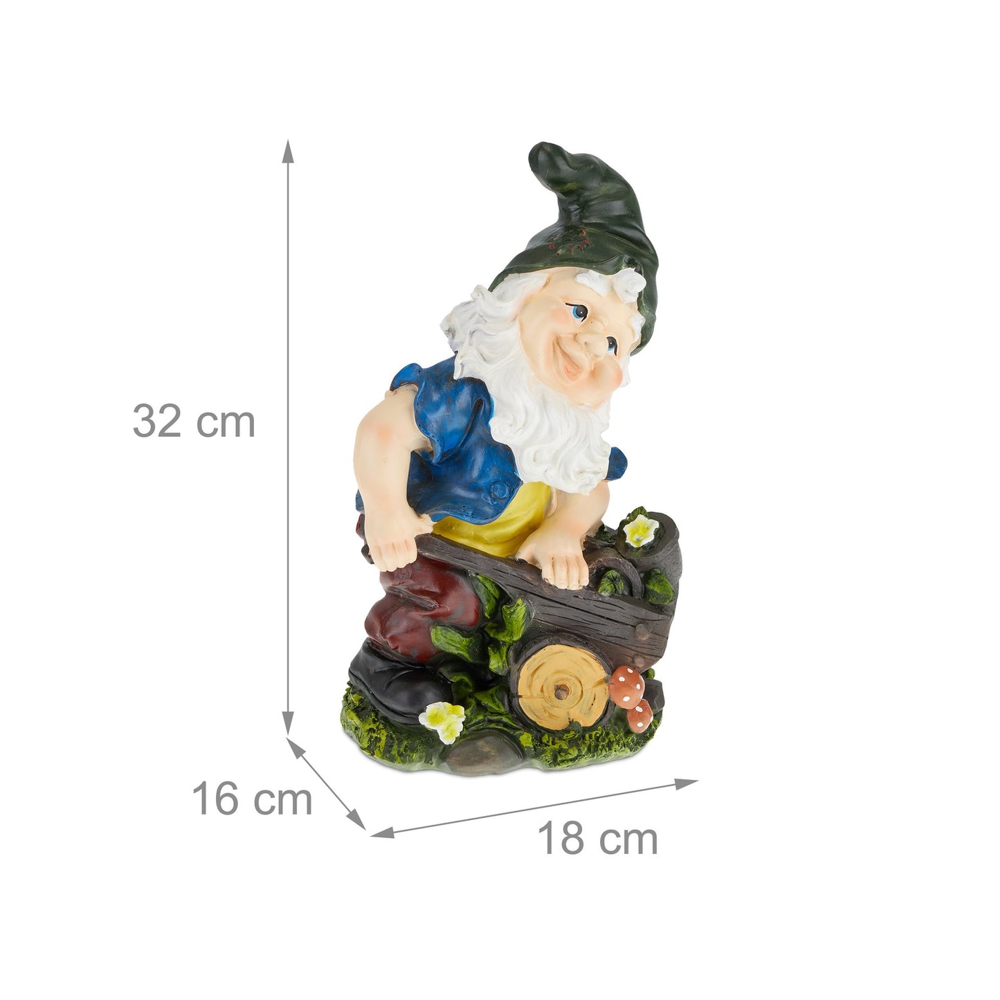 Garden gnome with wheelbarrow