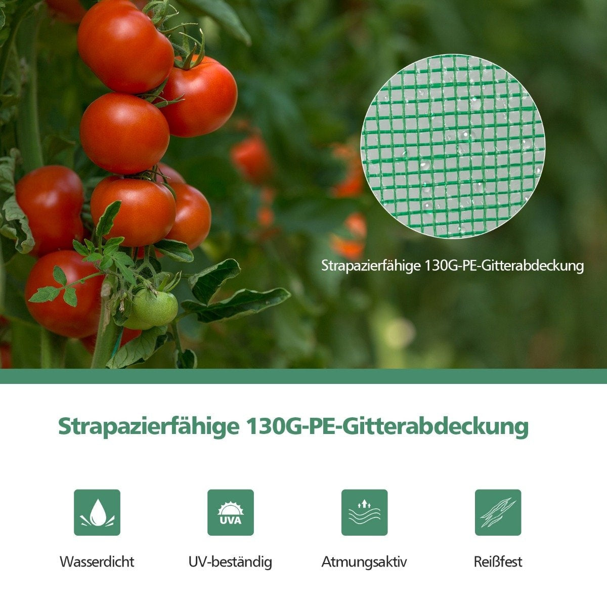 Garden greenhouse 100 x 50 x 170 cm Walk-in garden greenhouse Green