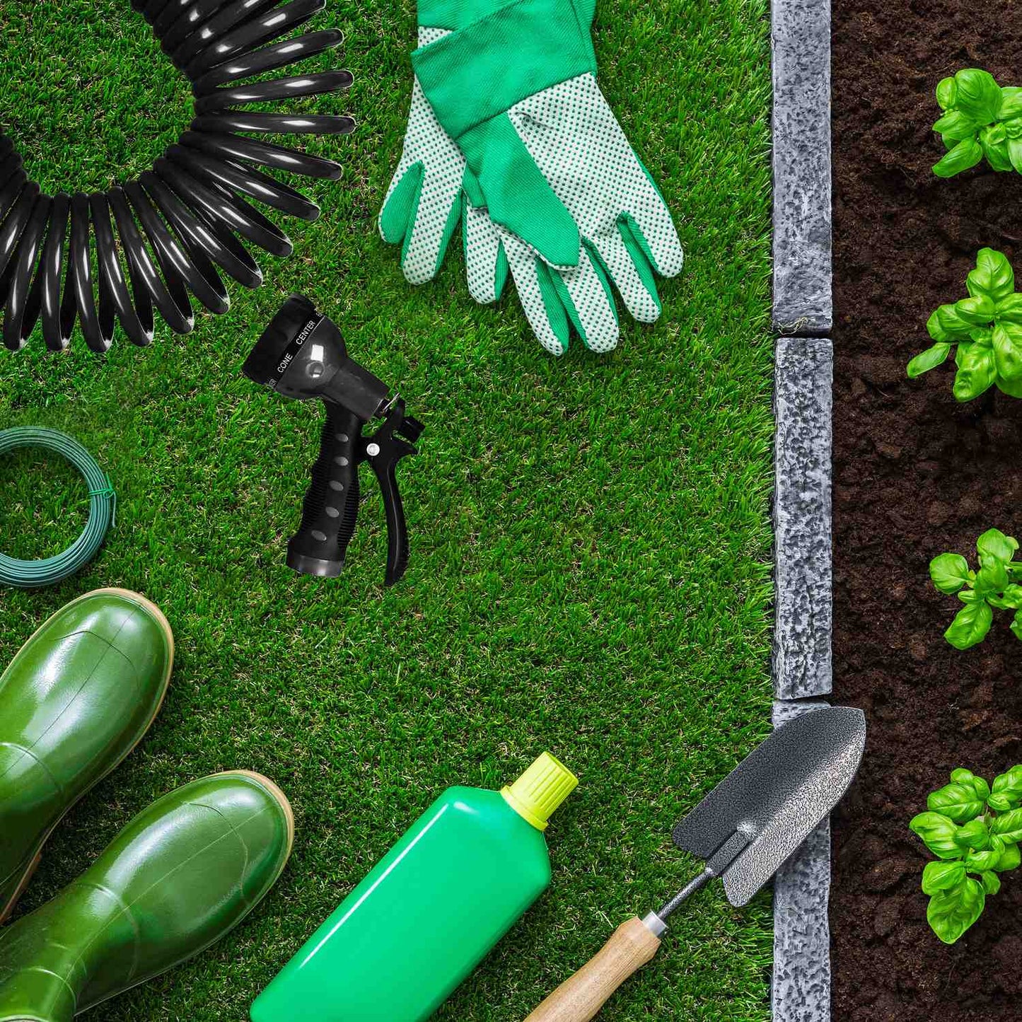 Garden hose with spray gun 10 m