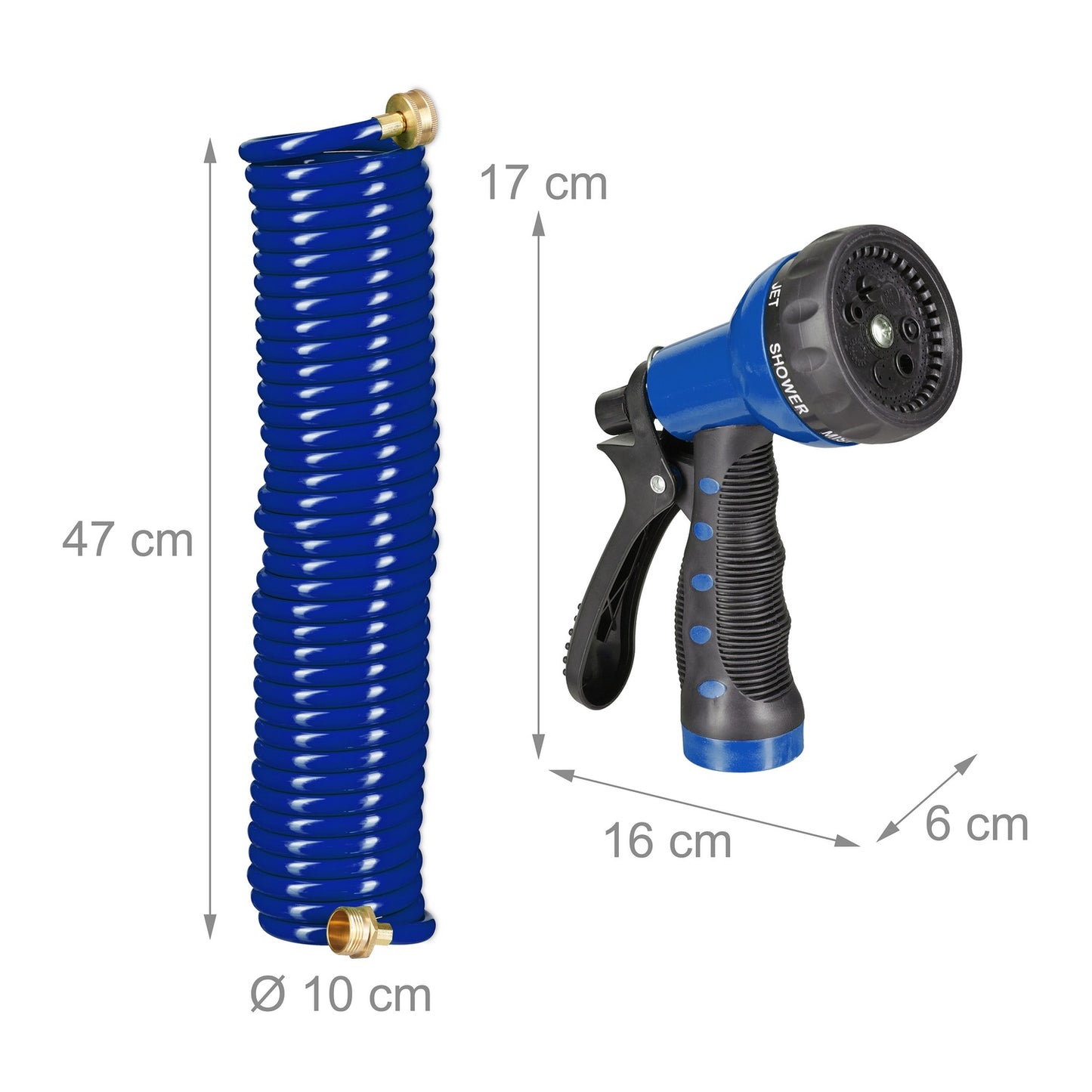 Garden hose with spray gun 10 m