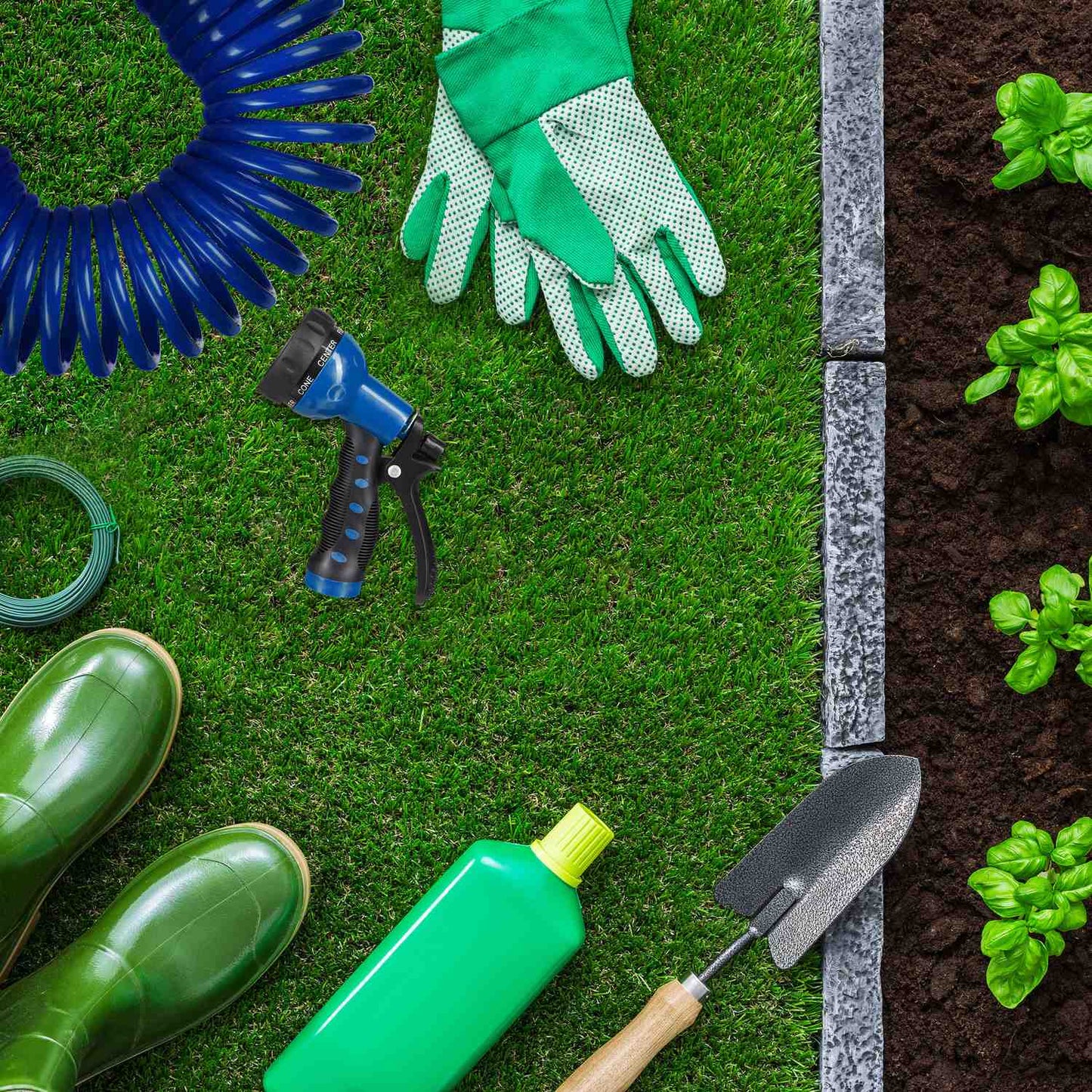 Garden hose with spray gun 10 m