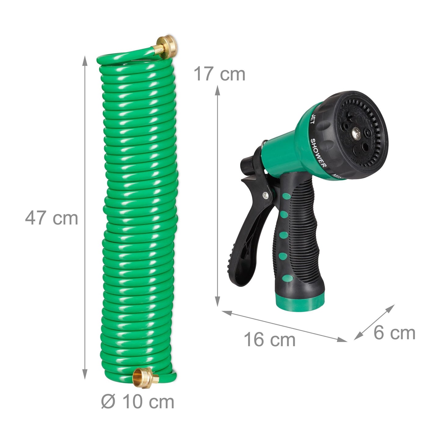 Garden hose with spray gun 10 m