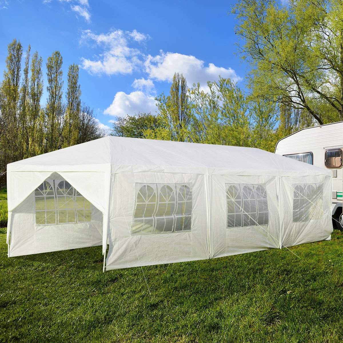 Garden pavilion 3x9m party tent garden tent UV protection tent white
