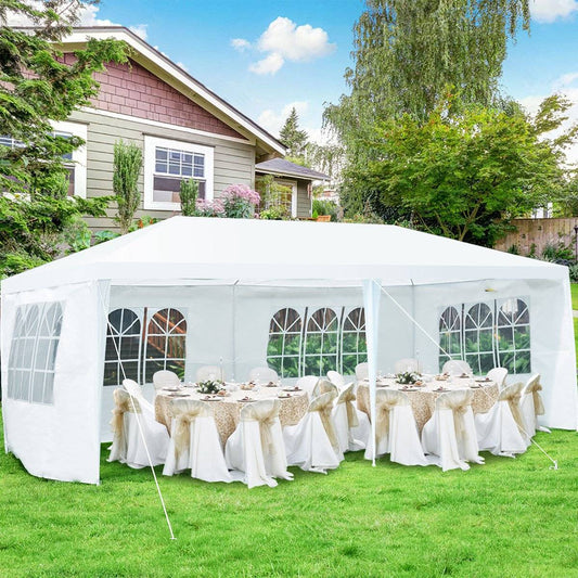 Garden pavilion party tent with 4 removable side walls pavilion beer tent UV protection garden tent 3 x 6m