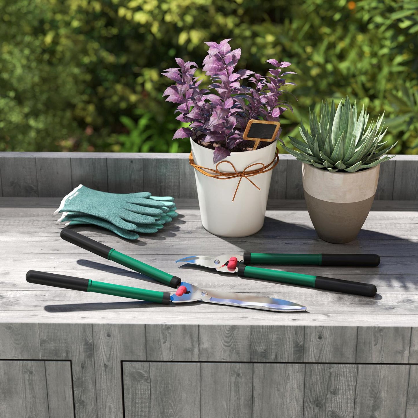 Garden Pruning Set – 2-Piece, Non-Stick Steel Blades