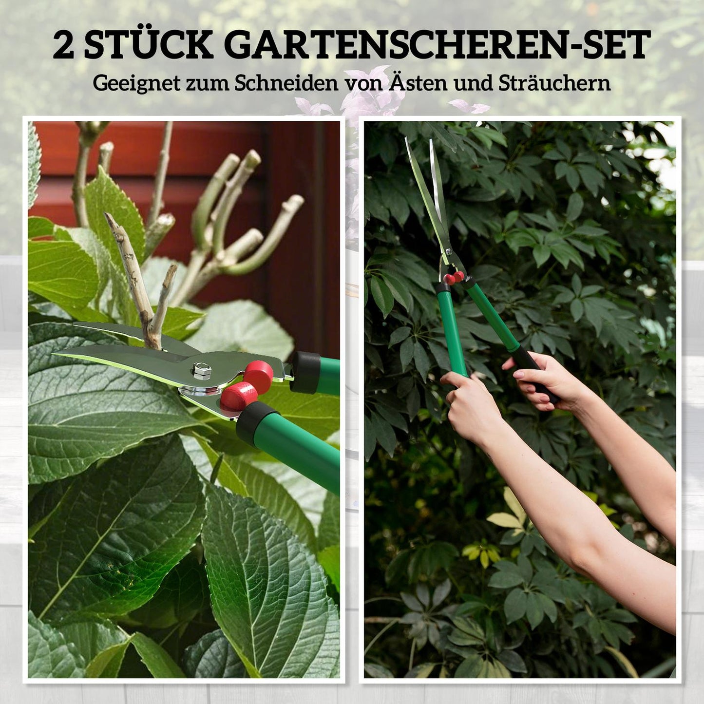 Garden Pruning Set – 2-Piece, Non-Stick Steel Blades