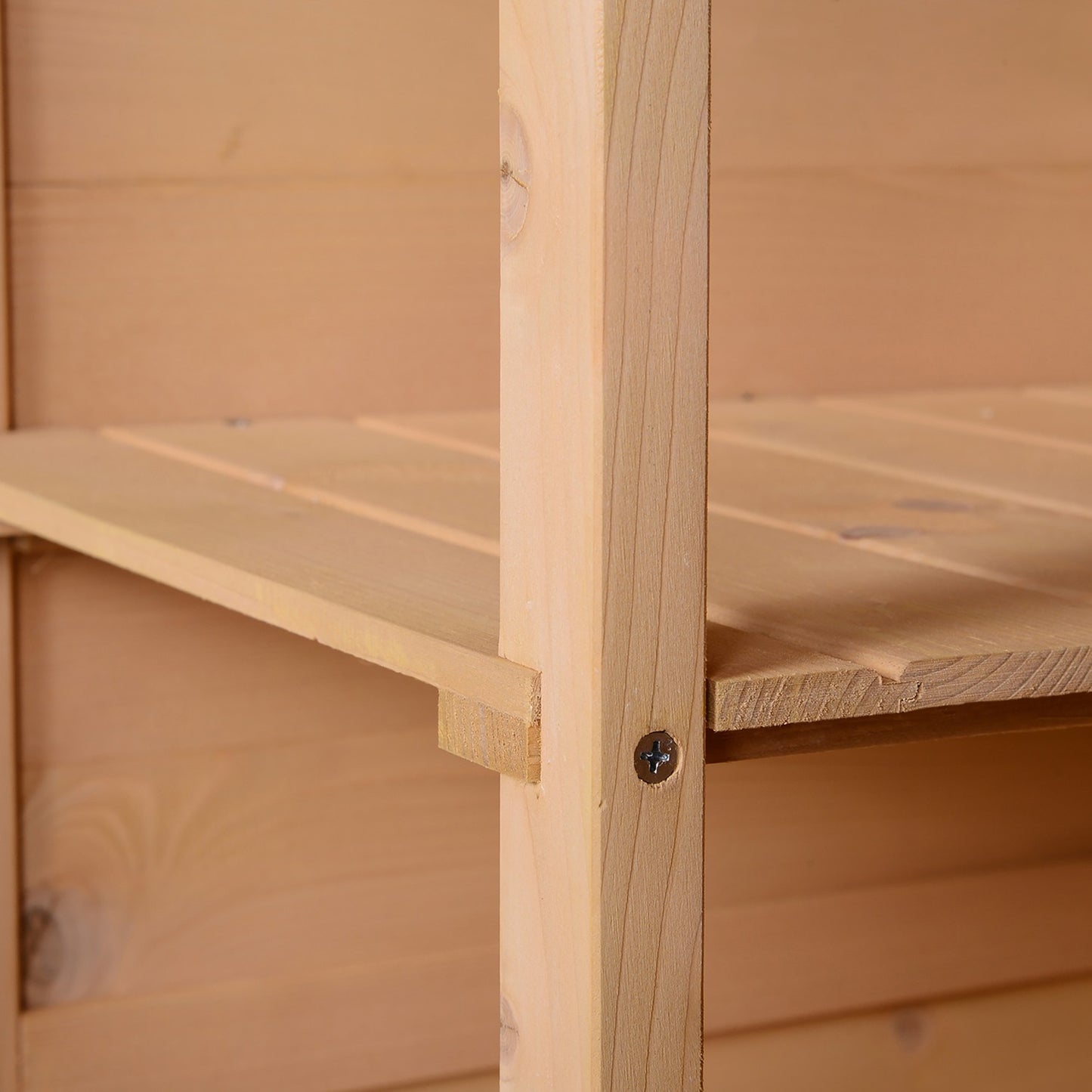 Garden tool shed with shelves, spruce wood, 75x56x115 cm