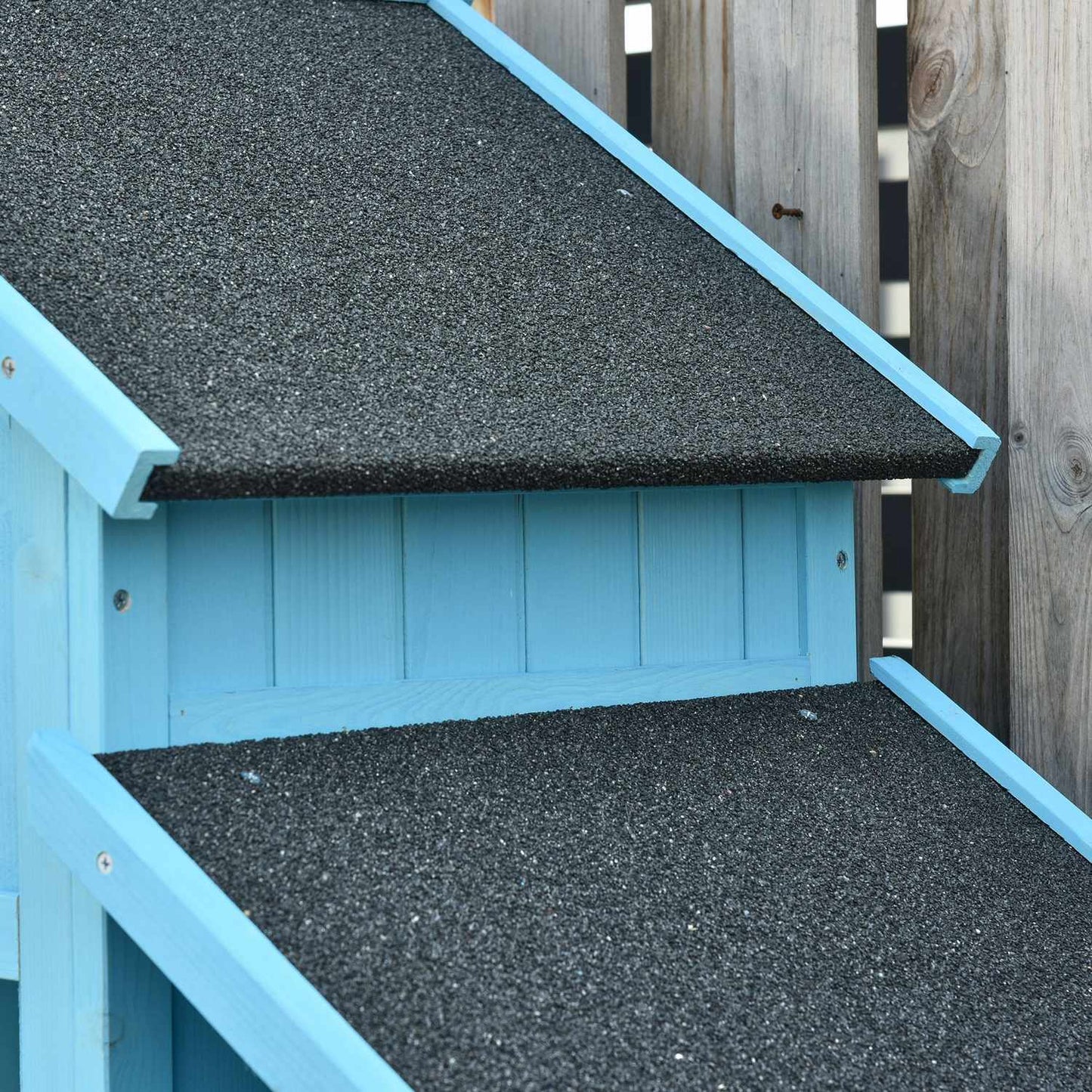 Sky blue garden shed, firewood storage, 3 shelves, 130x54.5x180 cm