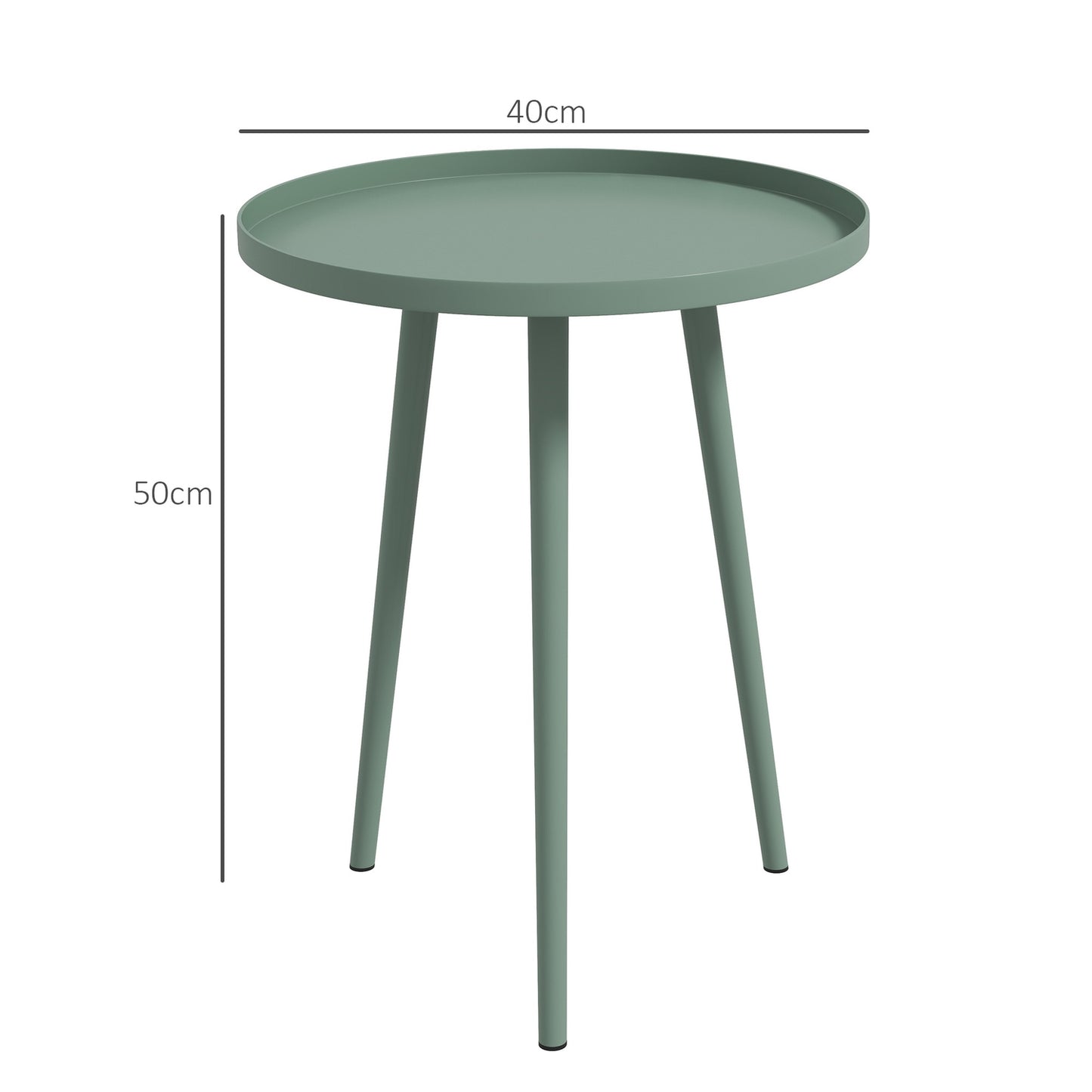 Round weatherproof garden table in steel - Ø40x50H cm, Green
