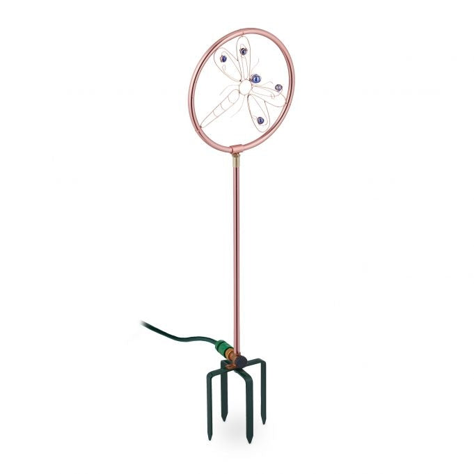 Garden sprinkler with dragonfly
