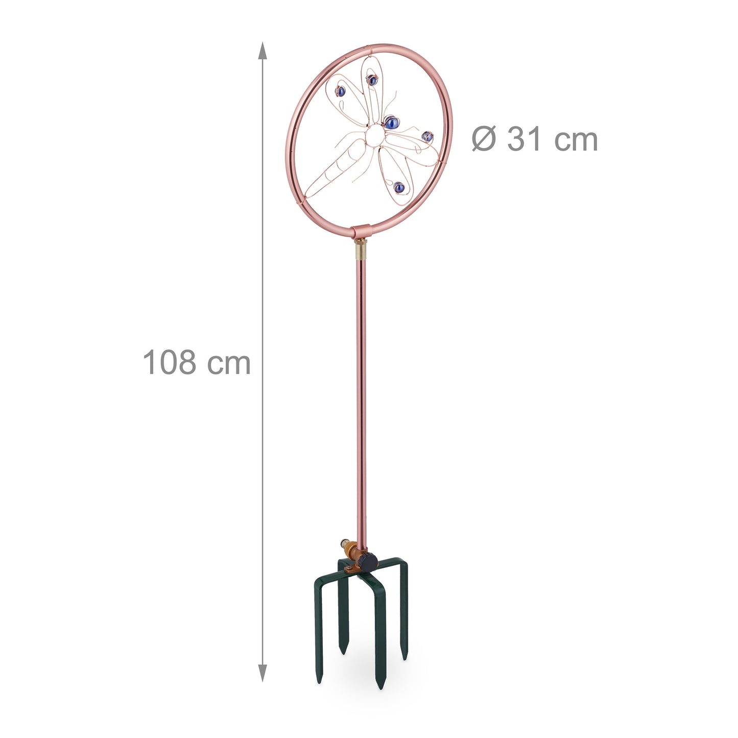 Garden sprinkler with dragonfly
