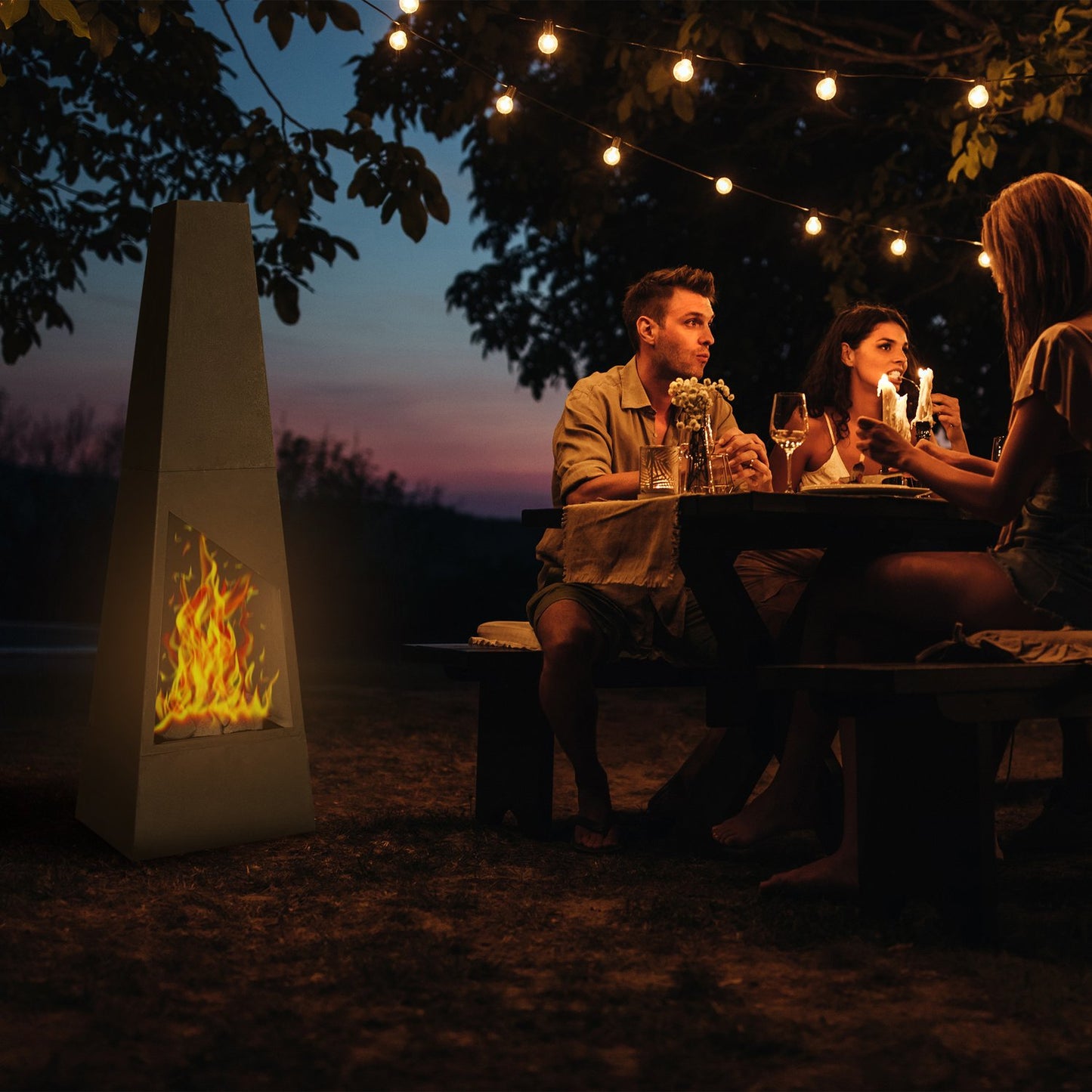 Garden stove in corten steel