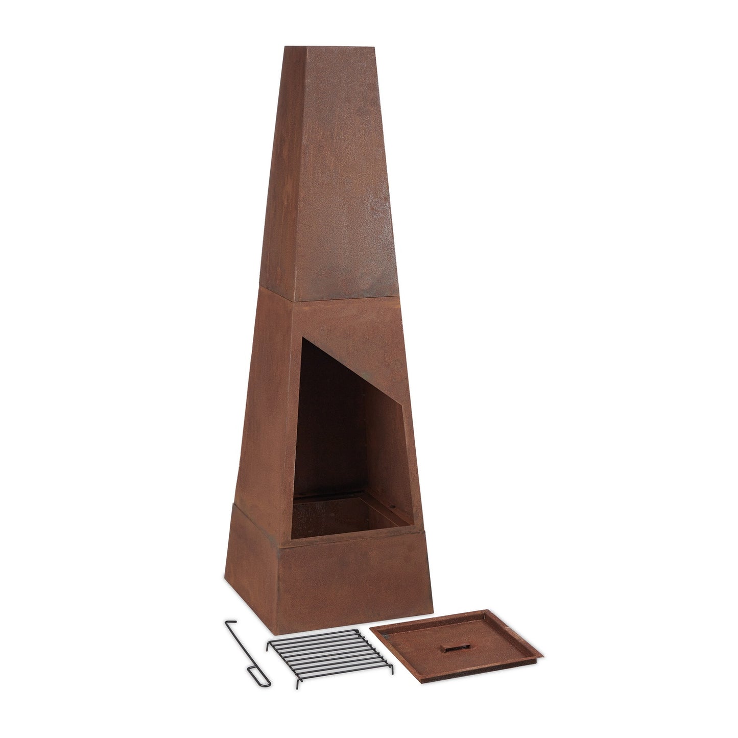 Garden stove in corten steel