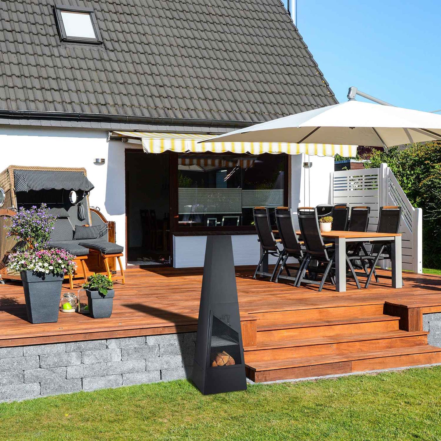 Garden stove with grill function