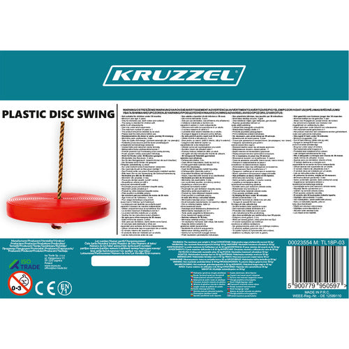 Garden swing round plastic 23554