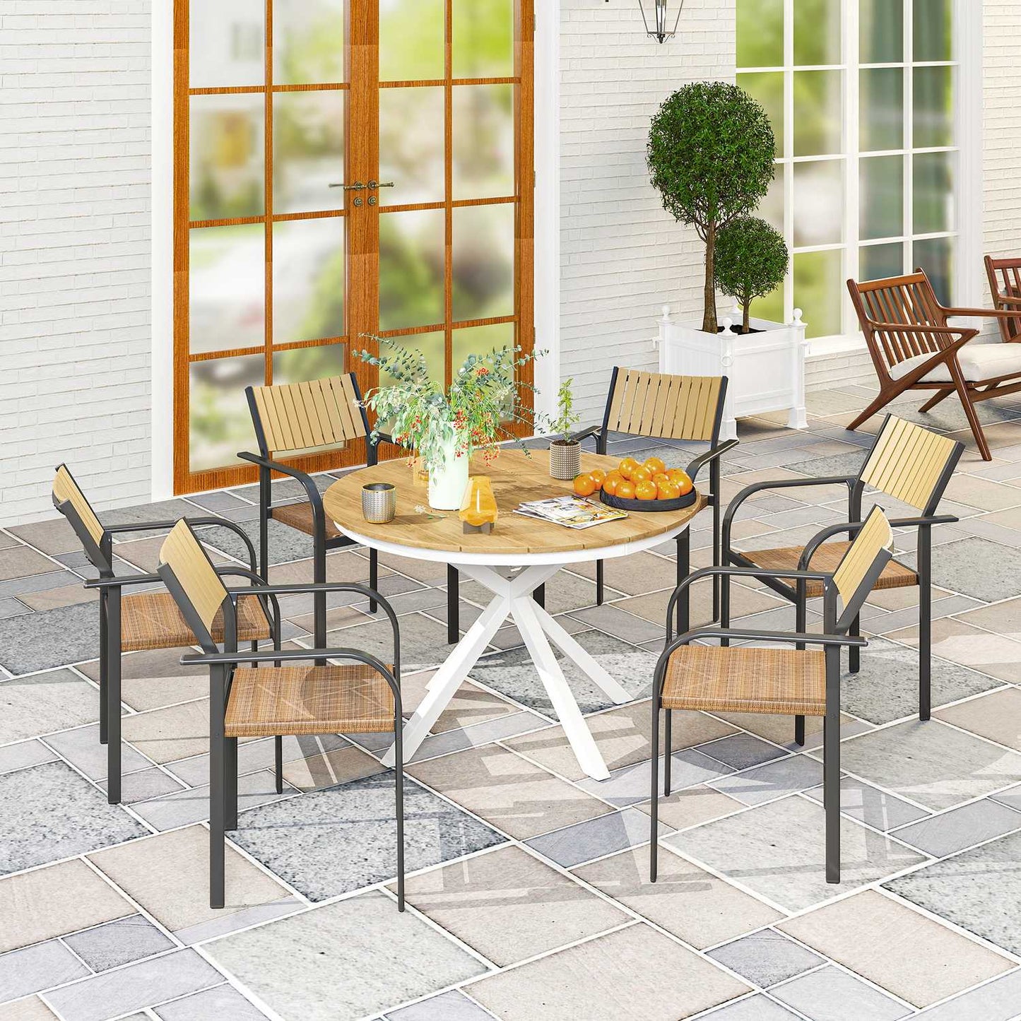 Around 118cm weatherproof aluminum garden table