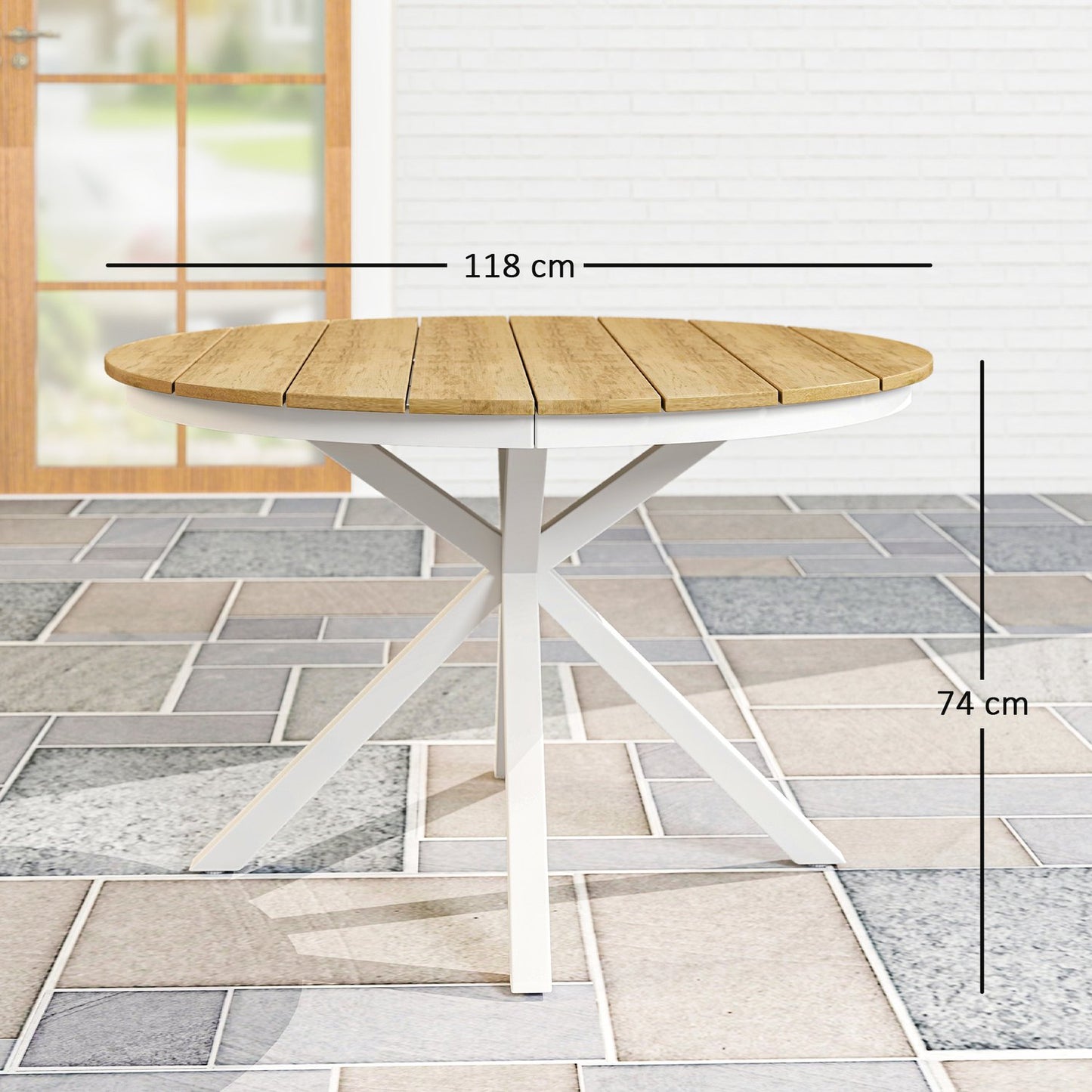 Around 118cm weatherproof aluminum garden table