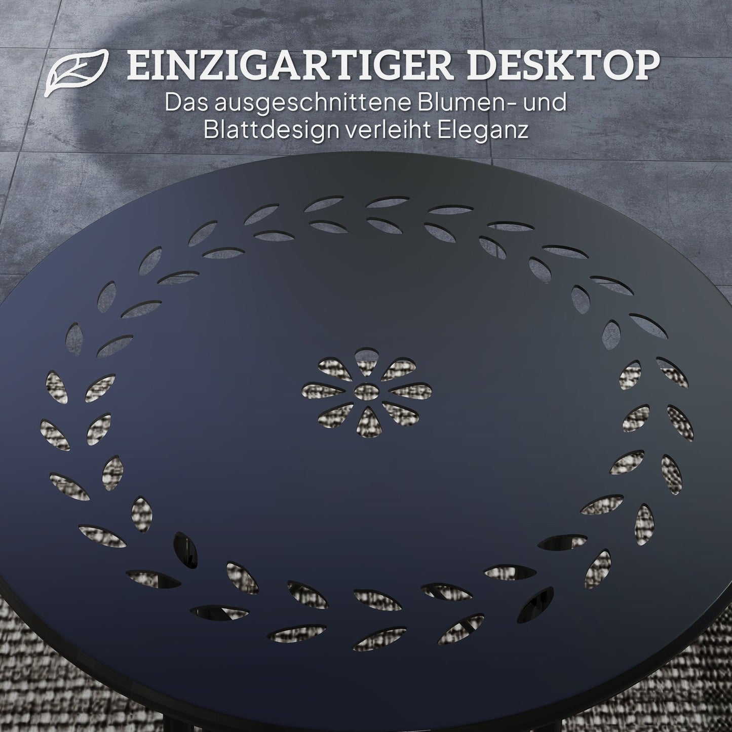 Round outdoor table in steel, Ø40x50cm, weatherproof design