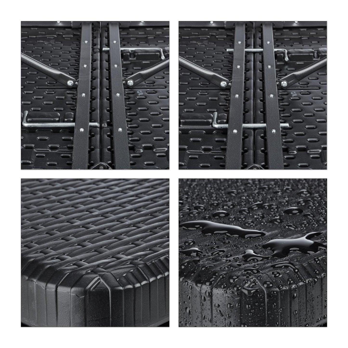 Garden table in black rattan look