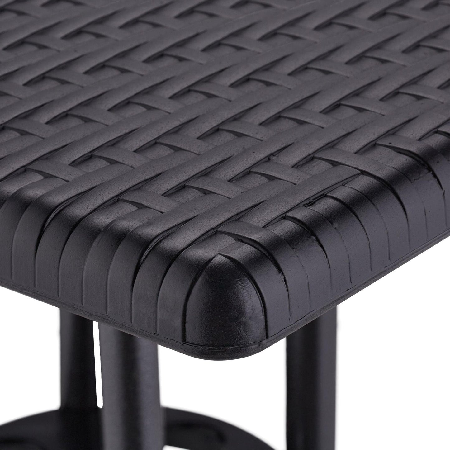 Garden table in black rattan look