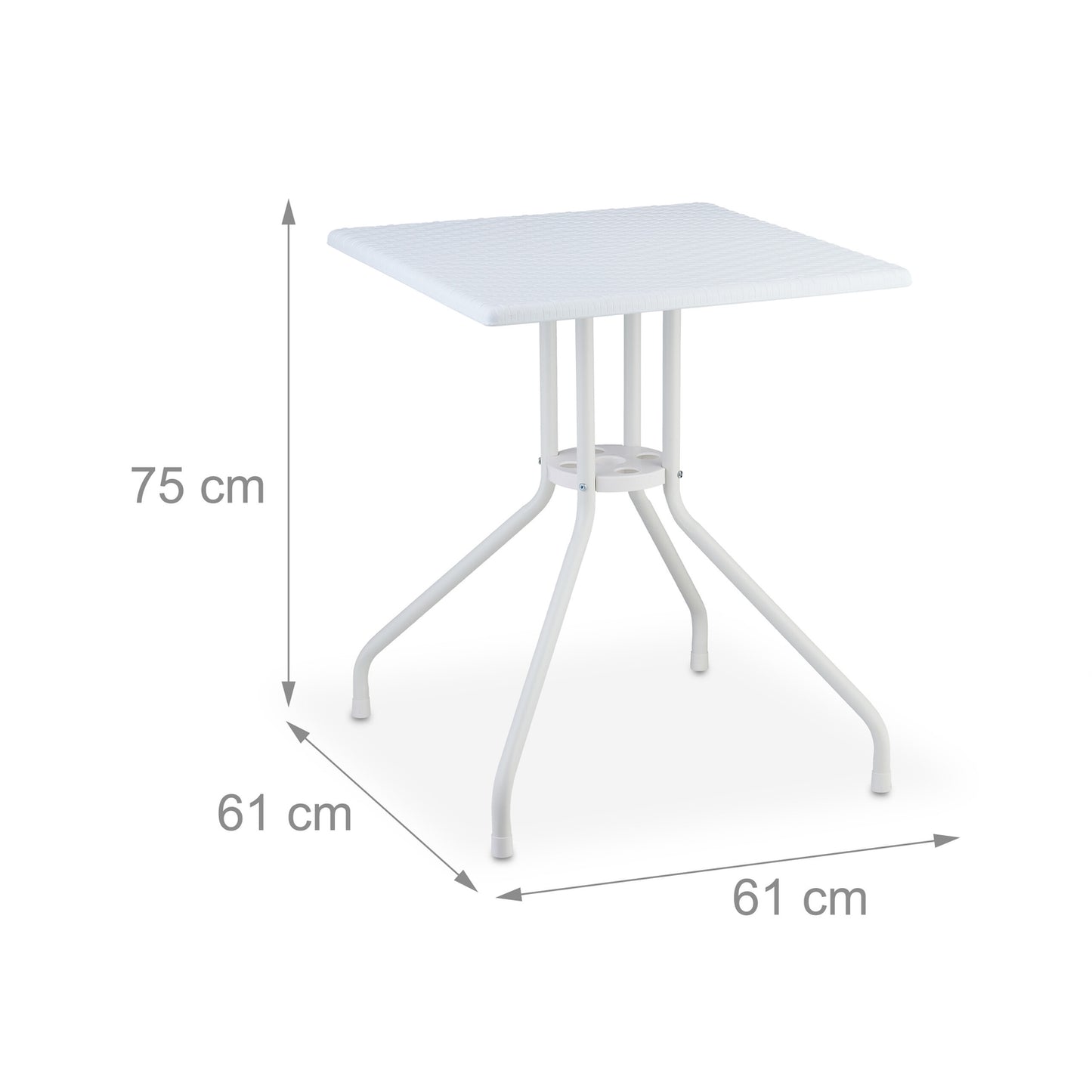 Garden table in white rattan look