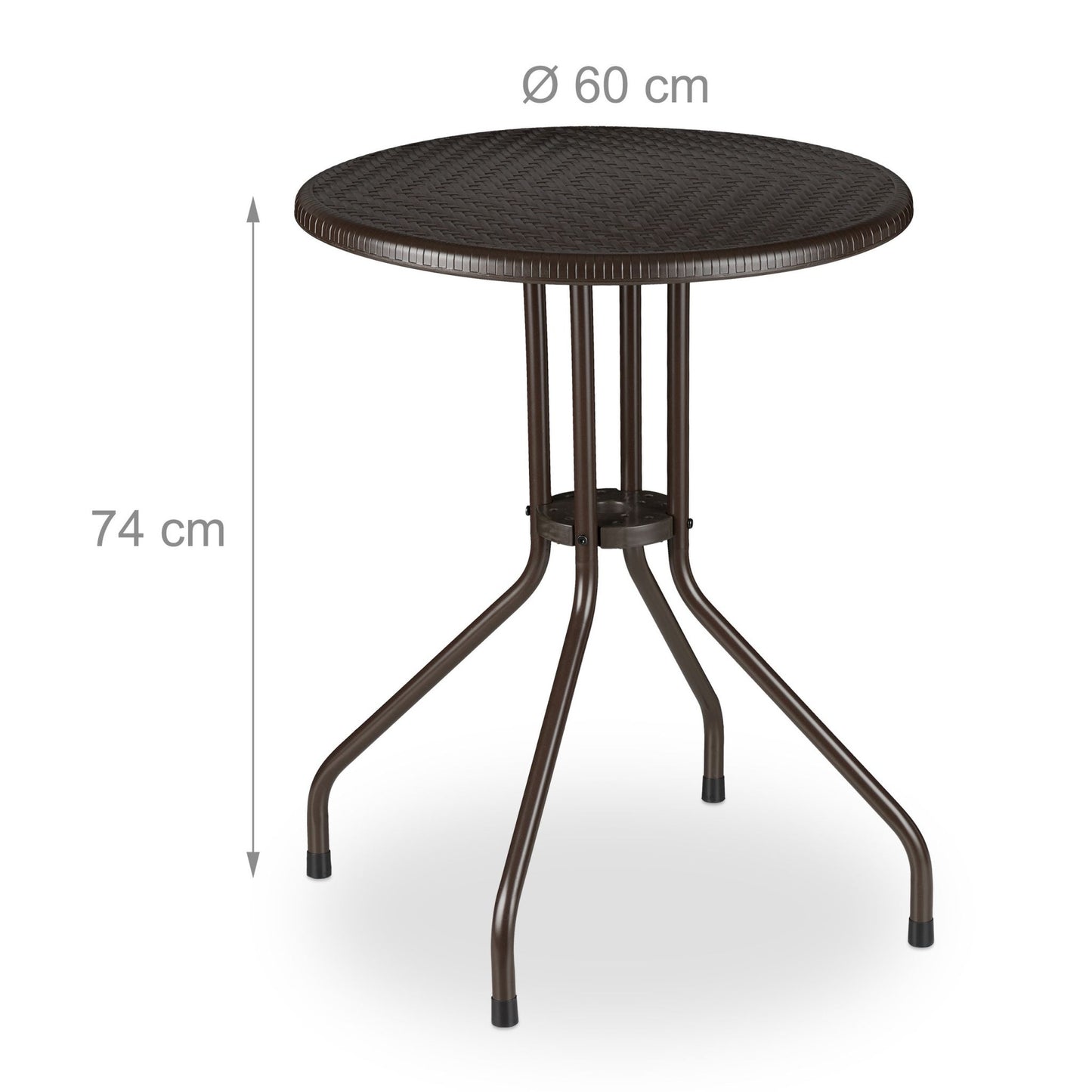 Garden table round brown