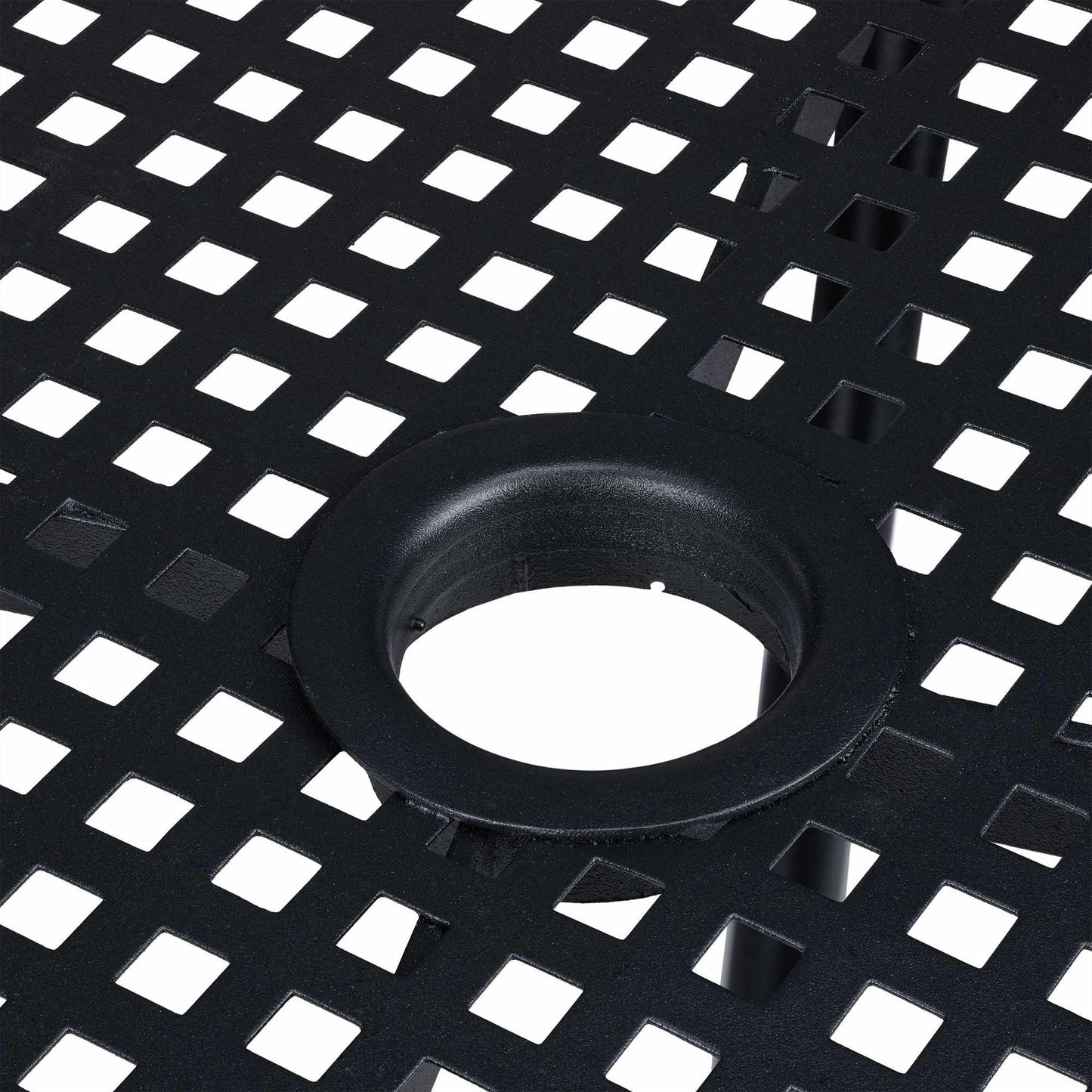 Garden table with hole for parasol