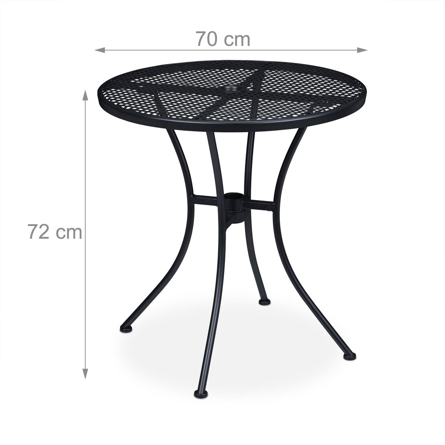 Garden table with hole for parasol
