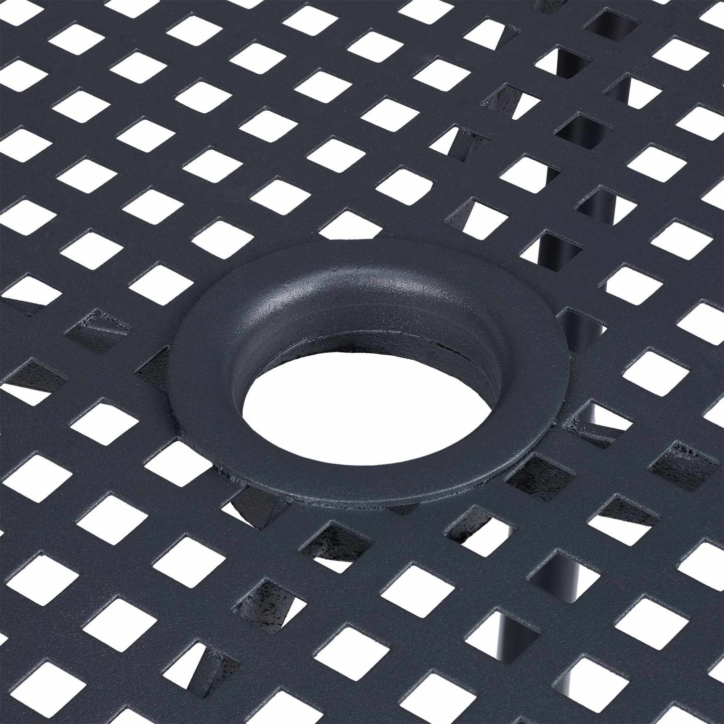 Garden table with hole for parasol