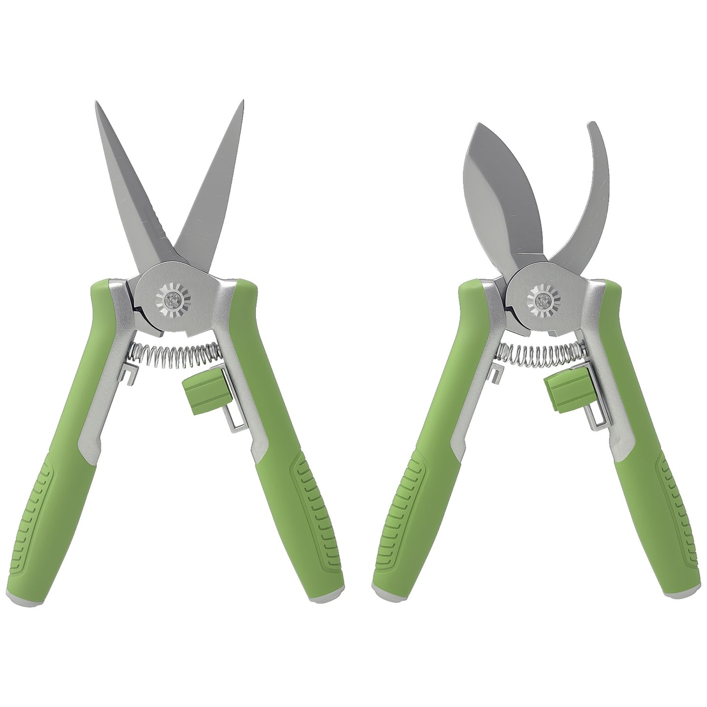 Garden tool set 2 pieces garden tool made of stainless steel garden tools with garden shears pruning shears green + silver