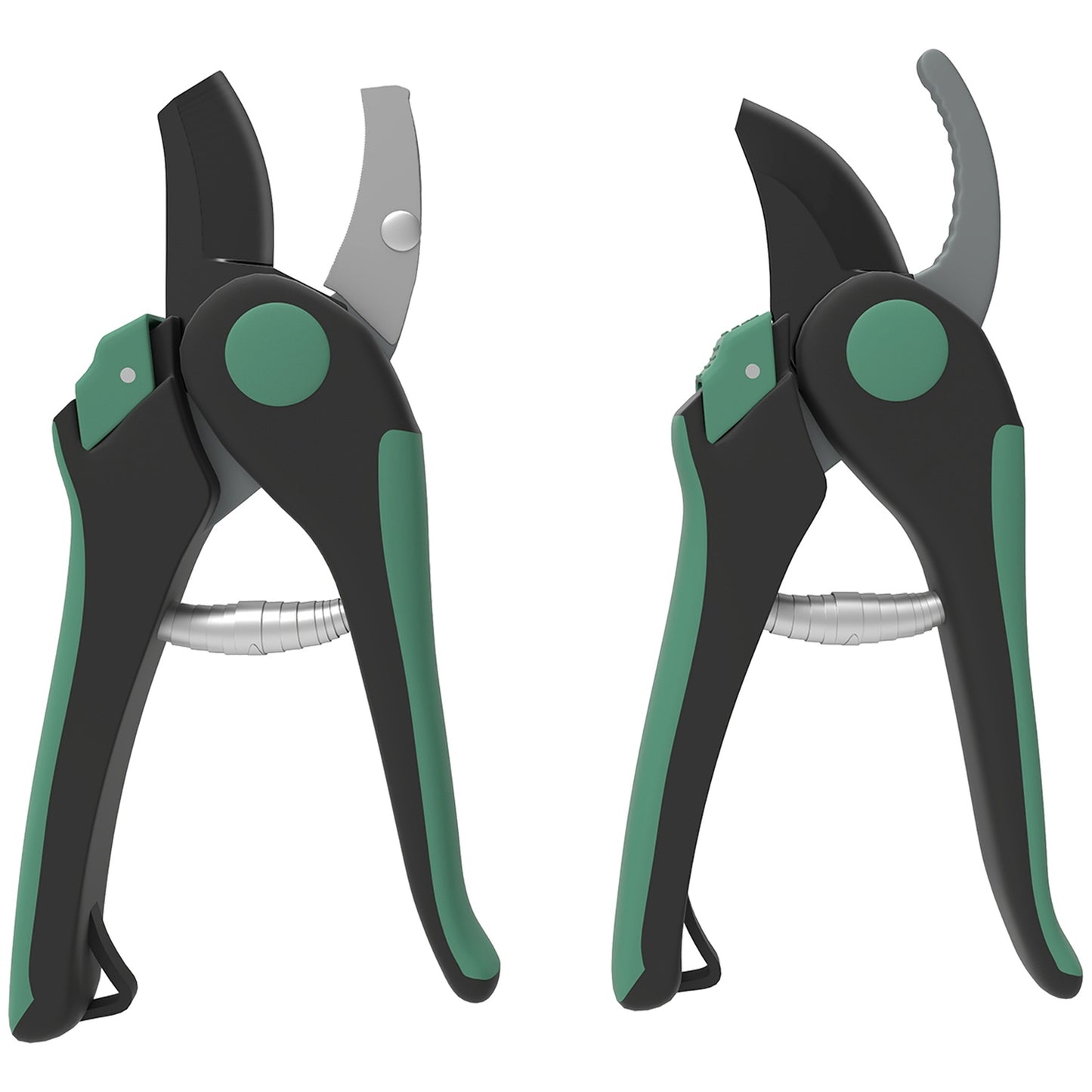Garden Tool Set – 2 Metal Pruning Shears, Green/Black