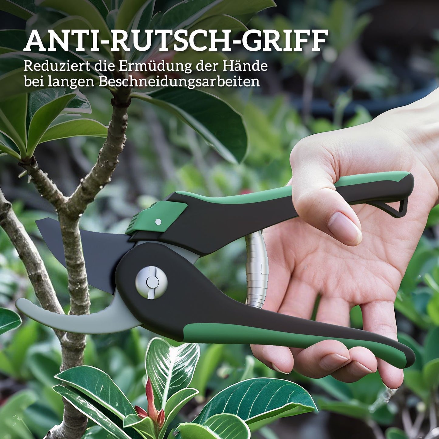 Garden Tool Set – 2 Metal Pruning Shears, Green/Black