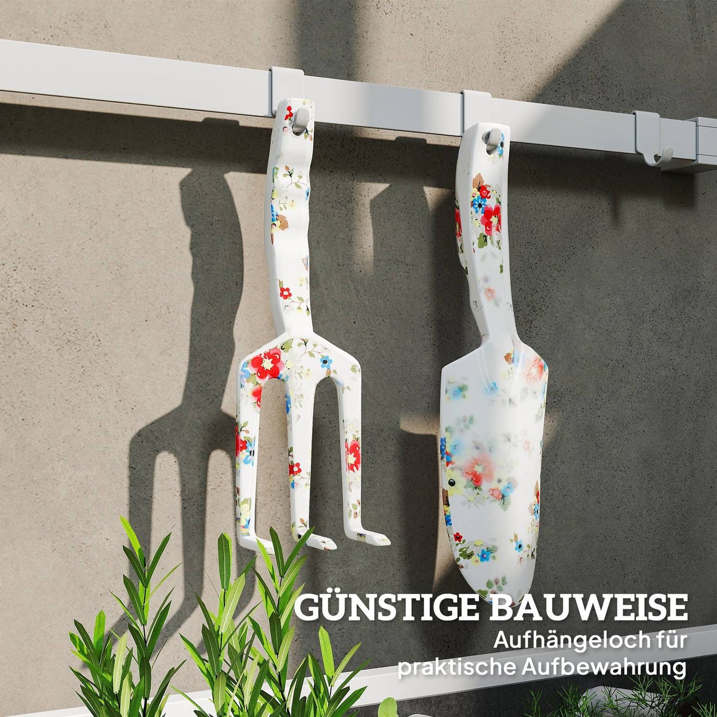 Garden tool set 3 pieces garden tool made of metal with flower trowel hand rake garden shears