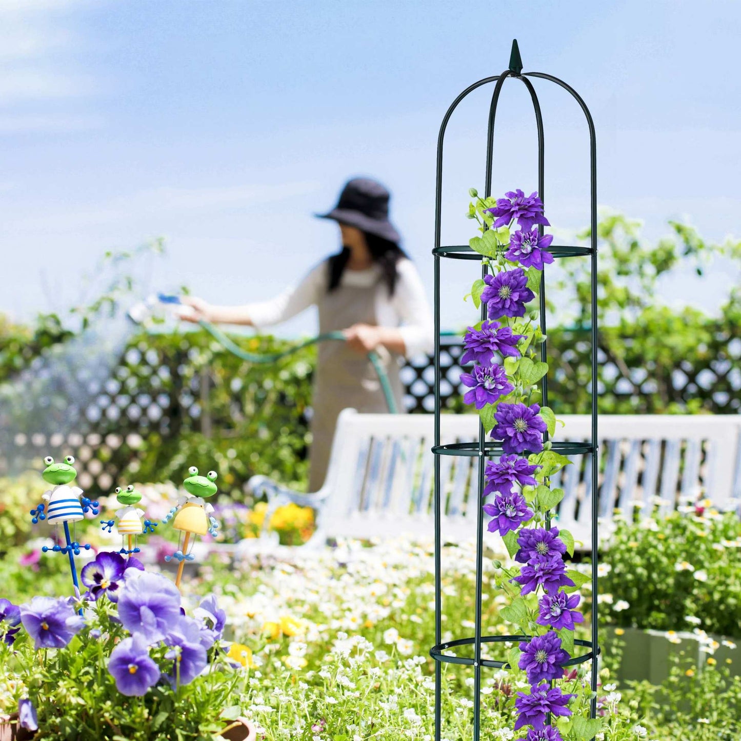 Garden trellis metal with lace