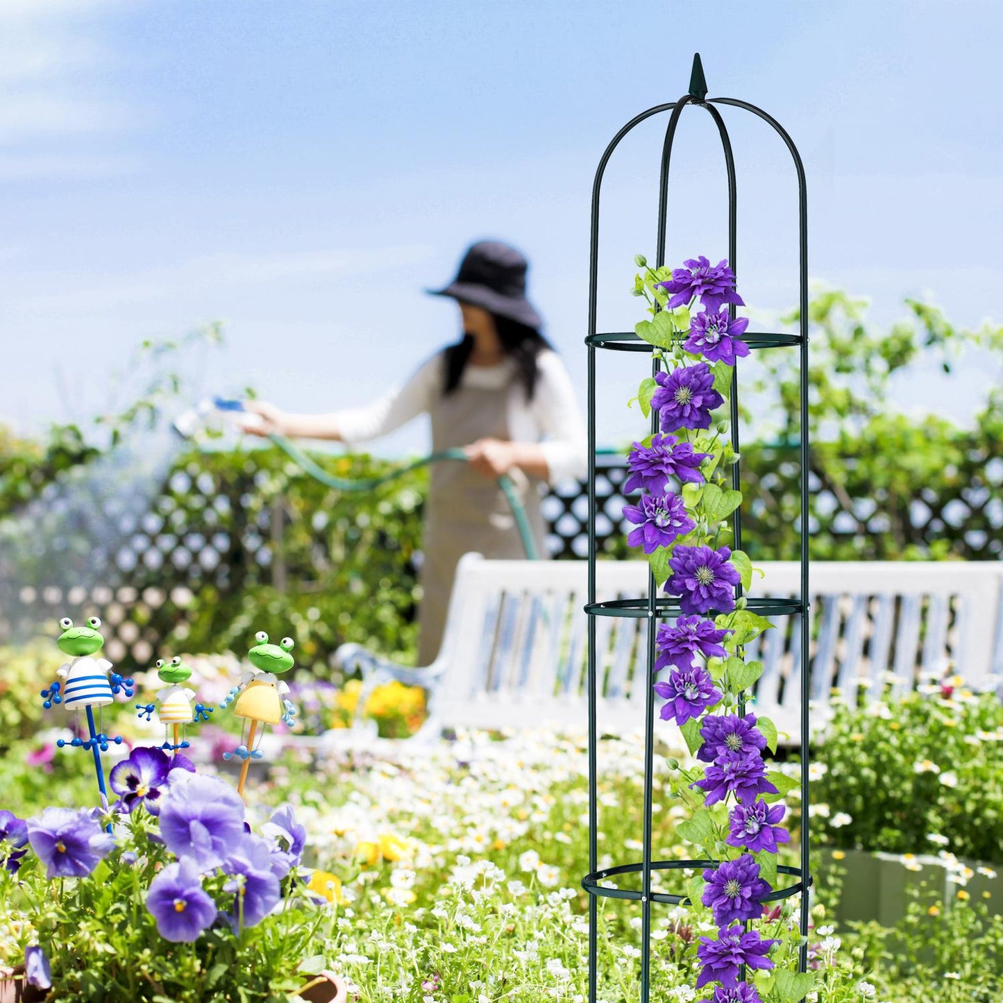 Garden trellis metal with lace