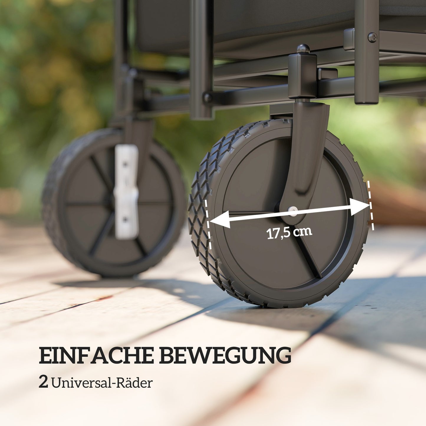 Folding garden cart, 100 kg load, 160 l capacity, black