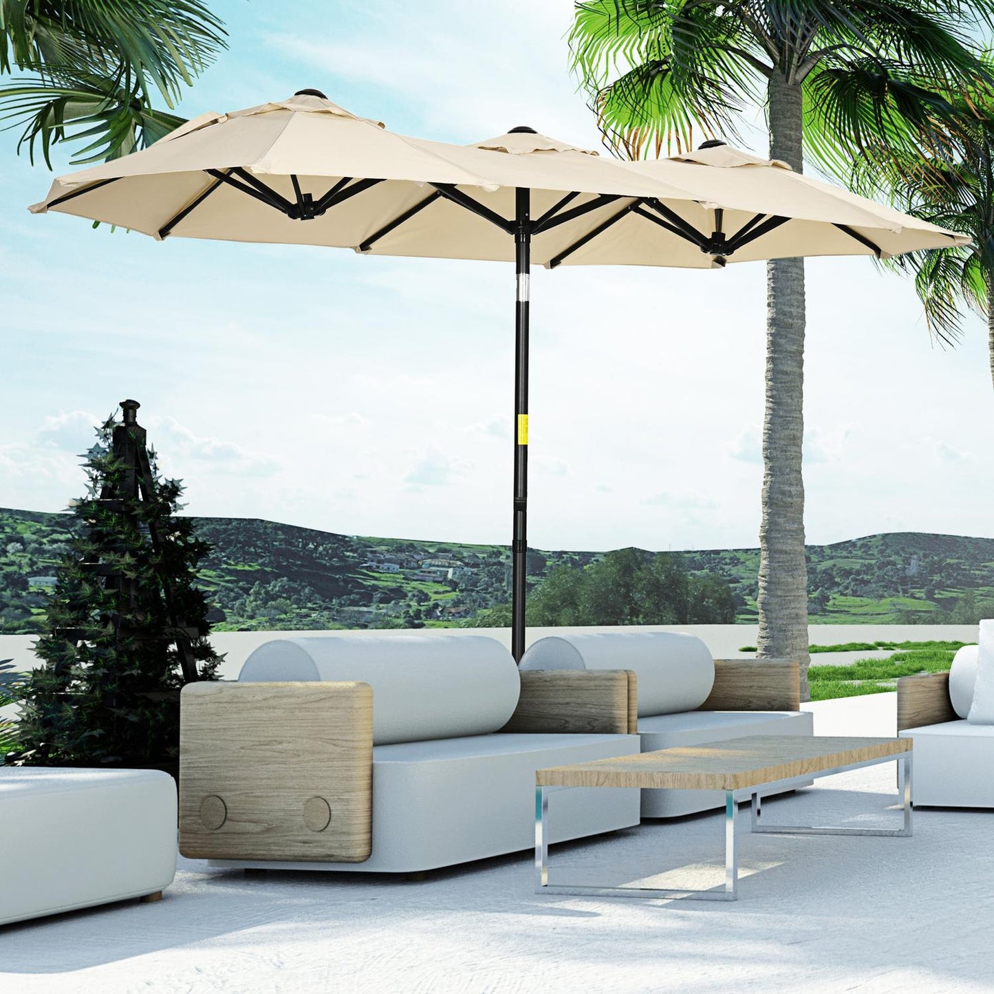 Garden Market Umbrella, 285x147cm, Tilt & Wind Roof