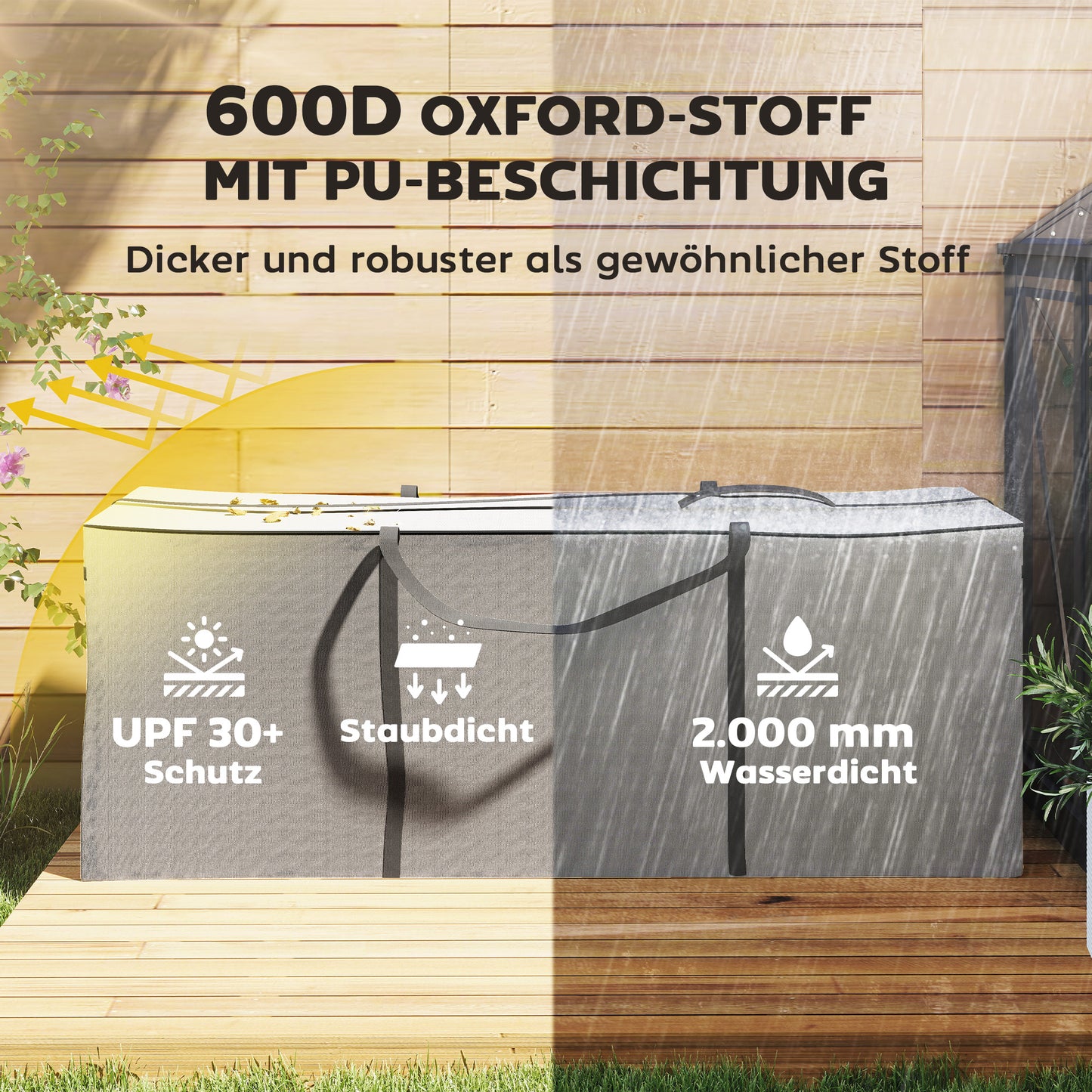 Waterproof 600D Oxford Cushion Storage Bag, 200x60x75cm