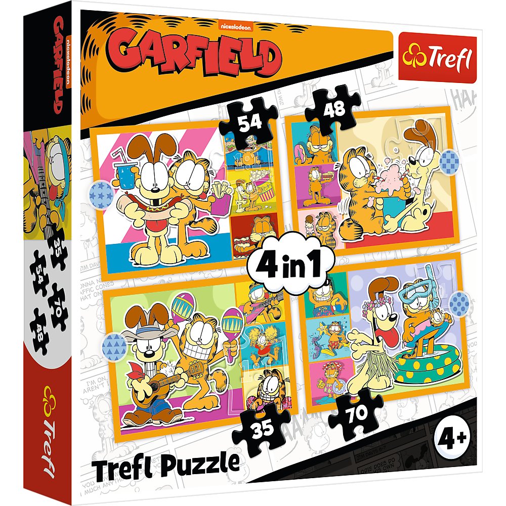 Garfield 4-in-1 Puzzle Set for Kids, Fun and Engaging