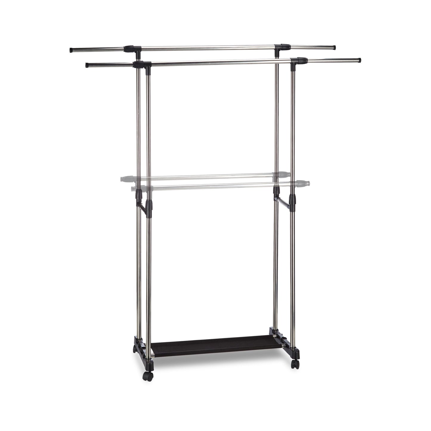 Garment Rack with 2 Rails on Wheels