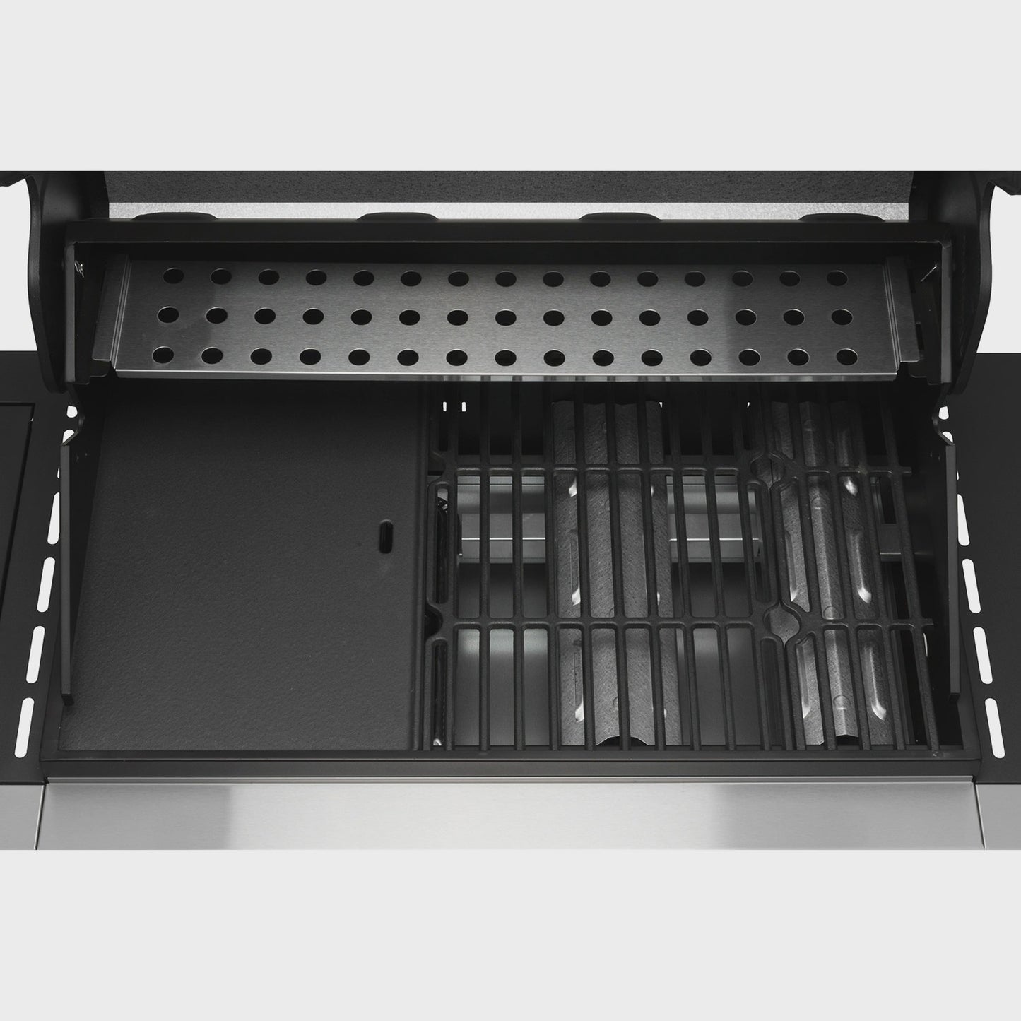 Gas Grill with 4 Burners and Side Burner, 63x38 cm Cooking Area