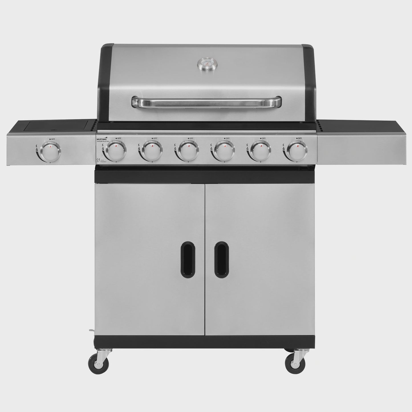 Gas Grill with 6 Burners, Side Burner, 78x38 cm Cooking Area